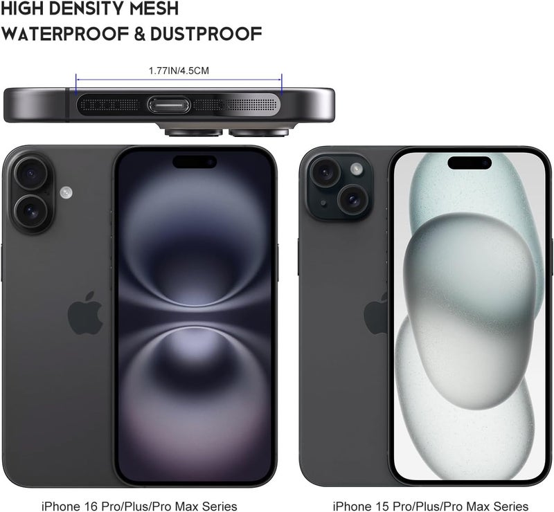 imComor 5Pack USB C Dust Plug for iPhone 17/16/16 Pro/16 Pro Max Speaker Mesh Cover Dust Protector for iPhone 17/16/16 Plus/16 Pro/16 Pro Max/iPhone 15 Pro Max Plus USB Type C Charging Port Cover, Black - Image 3